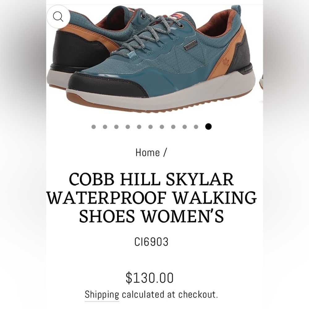 Cobb Hill Skylar Mesh Lace Waterproof Sneaker (Women) - Teal New No Box